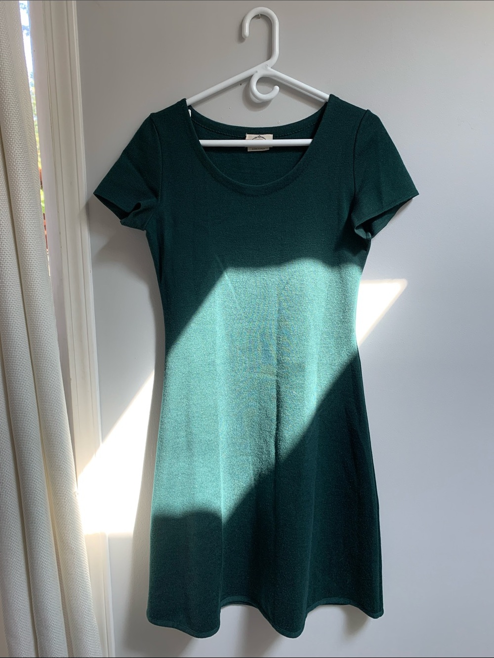 Prada Dark Green Short Sleeve A-Line Dress